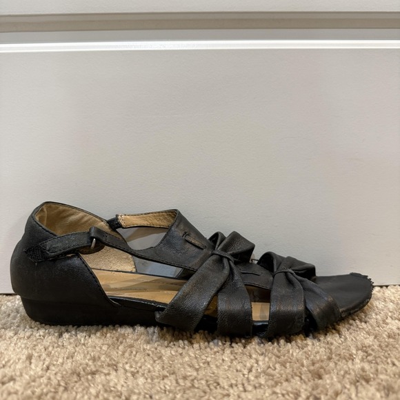 Naturalizer Joslin Sandals Womens Size 9W Black Leather N5 Comfort Slingback - Picture 1 of 12